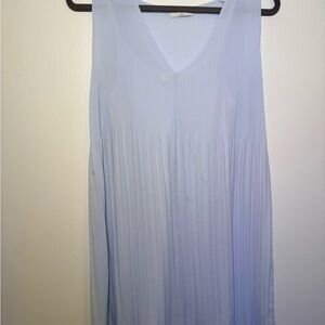 Aritzia Babaton Sky Blue Pleated Chiffon mini dress light blue
